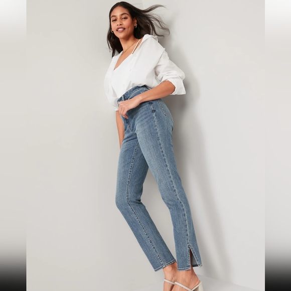 NWT Old Navy High Waisted OG Side-Slit Ankle Jeans - Picture 3 of 11